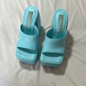 Naked wolf blue platform heels size 37 eu/7 us